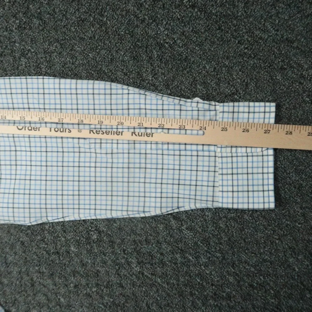 Polo Ralph Lauren Shirt Men XL White Blue Plaid Classic Stretch‎ Button Up NWT